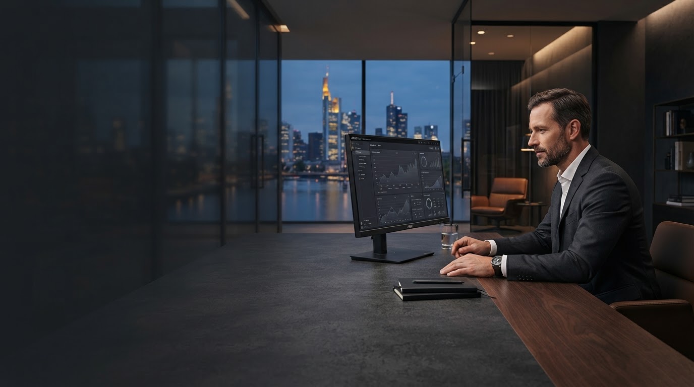 Dexair platform used by a remote financial professional analysing market data
